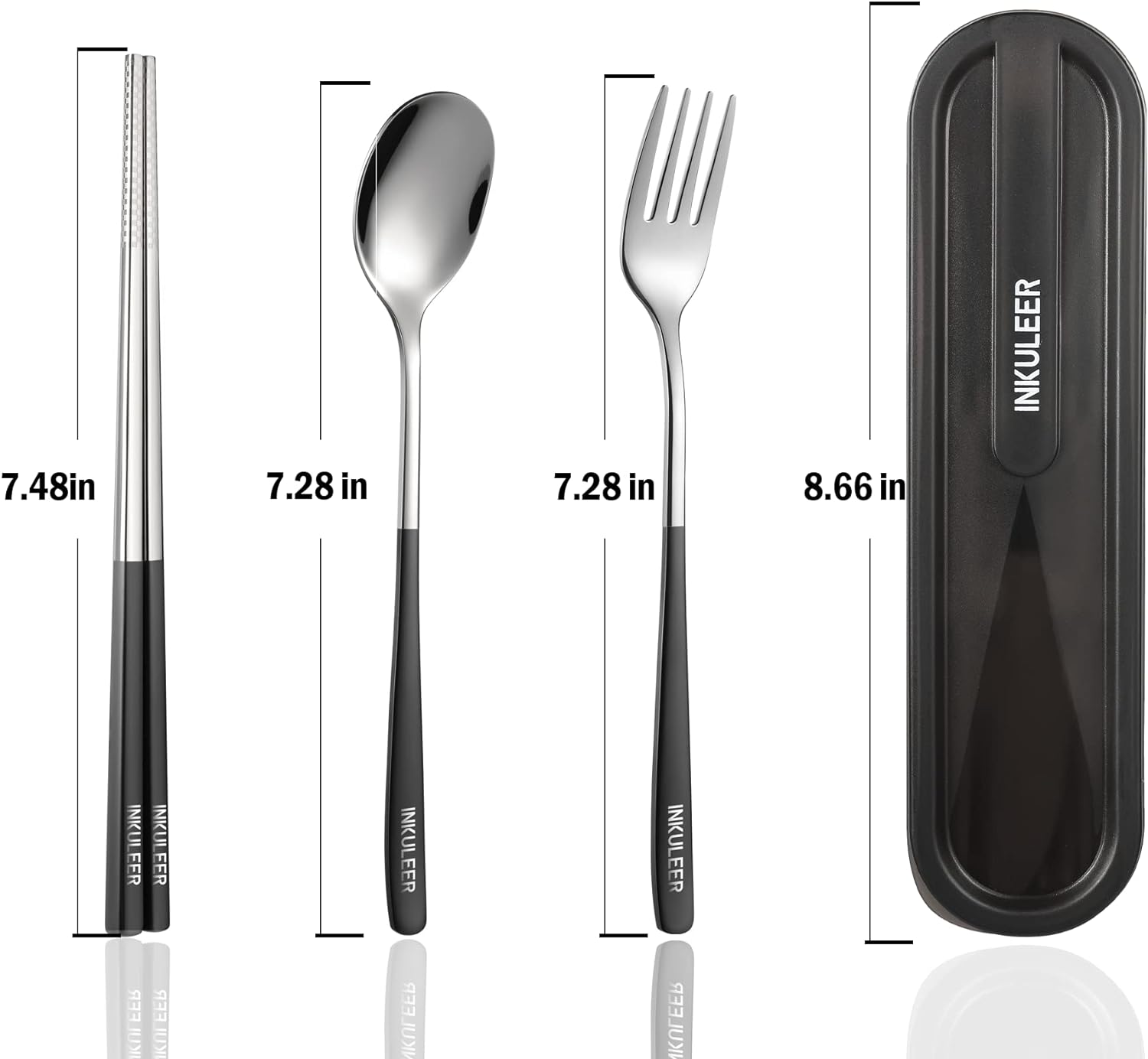 Travel cutlery set, Stainless Steel Cutlery, Reusable utensils set with case, Portable Silverware -18/8 Travel cutlery set, Stainless Steel Cutlery, Reusable utensils set with case, Portable Silverware -18/8